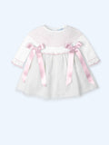 Vestido punto y tejido tul bordado DOTS BLISS